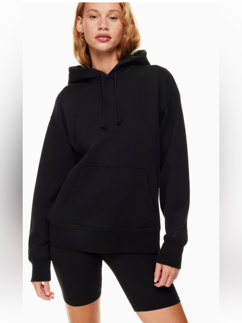 Aritzia TNA Cozy Fleece Boyfriend Hoodie in Black Size S